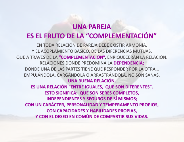 Una pareja es el fruto de la 